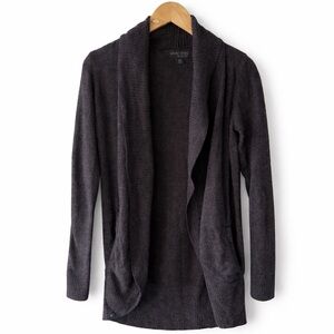 Barefoot Dreams CozyChic Lite Cardigan XS/S Charcoal Gray Open Front Knit